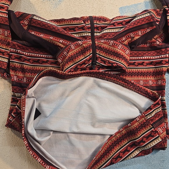 Kerrits‎ Girls L Horse Print Quarter Zip Long Sleeve Riding Shirt Top Kid's EUC - Picture 7 of 7